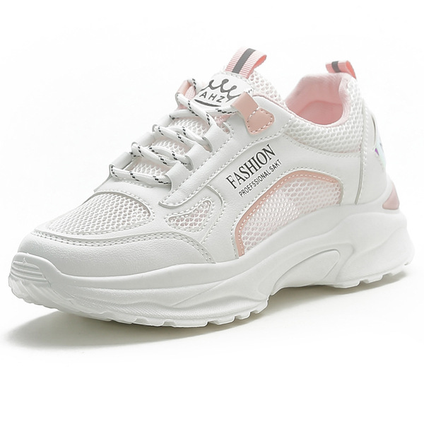 Genuine Leather Sports Shoes for Women 2024 New Summer Mesh Breathable Mesh Shoes Versatile Soft Sole Non-Tiring Non-Slip White Shoes